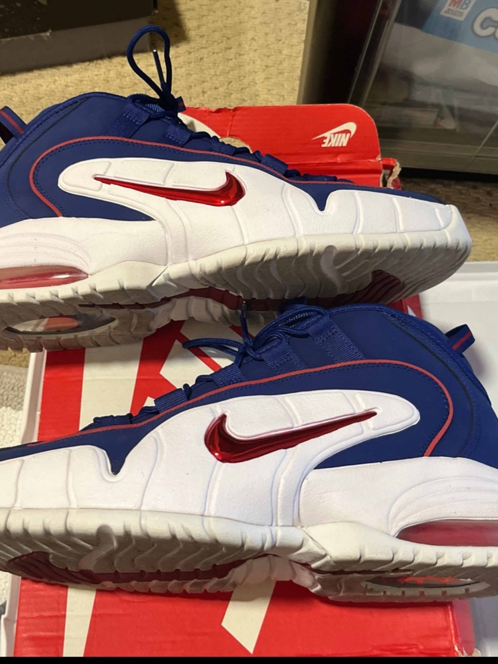 Nike Air Max Penny 1 "USA OLYMPICS" Deep Royal Blue Gym Red Size 11 685153-400